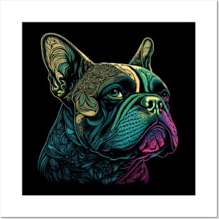 French Bulldog - Frenchie Watercolor Painting Portrait Art Posters and Art